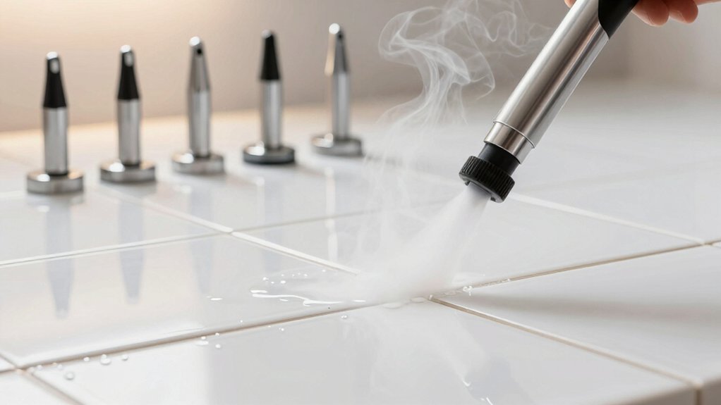 grout restoration with steam cleaners