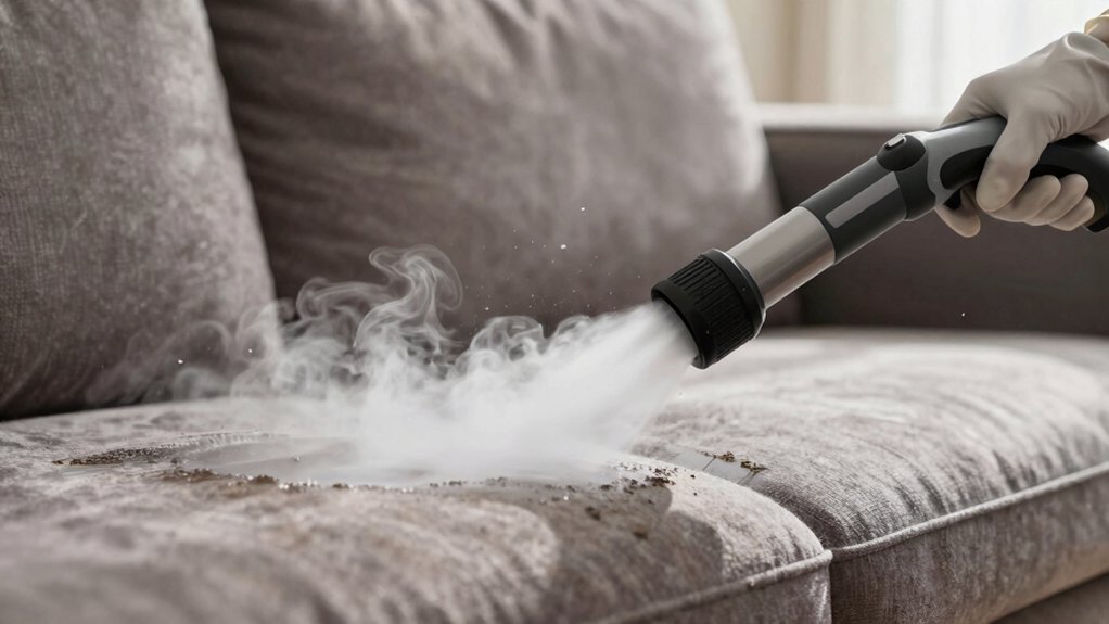 steam clean upholstery thoroughly and effectively