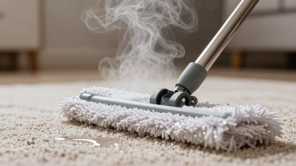 steam mops on carpets inadvisable
